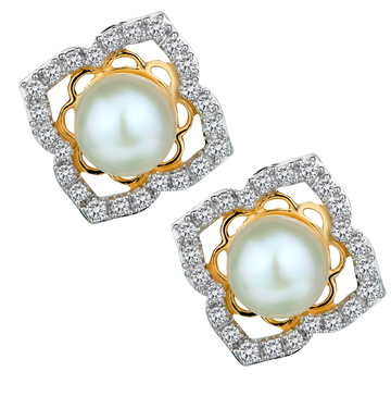 .25 Carat of Diamonds & Pearl Halo Stud Earrings, 10kt Yellow Gold.....................NOW