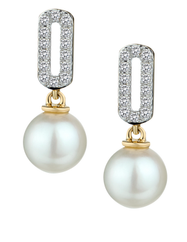 .12 Carat of Diamonds & Pearl Earrings, 10kt Yellow Gold.....................NOW