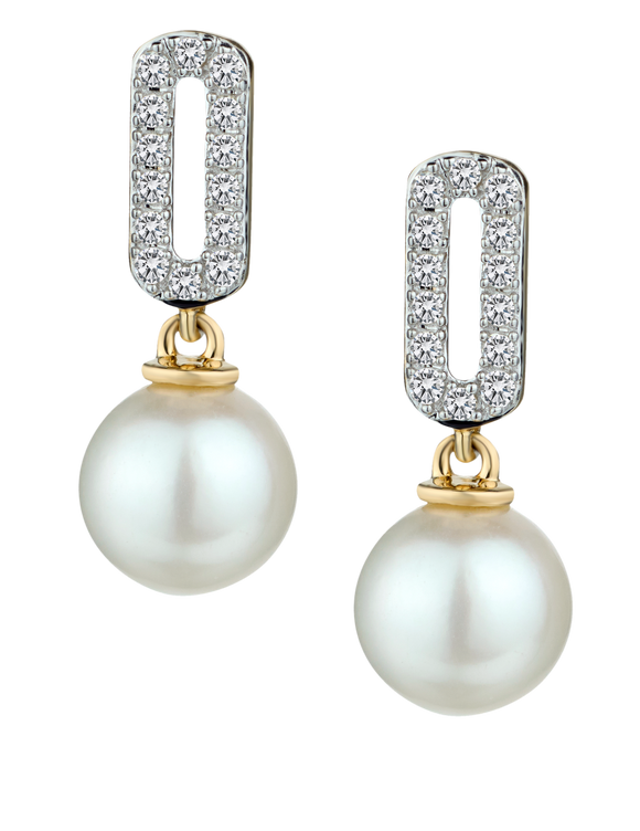 .12 Carat of Diamonds & Pearl Earrings, 10kt Yellow Gold.....................NOW