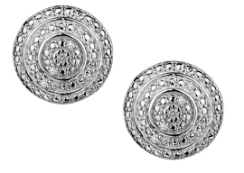 .05 Carat of Diamonds Halo Stud Earrings, Silver.....................NOW