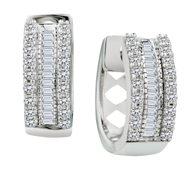 .26 Carat of Diamonds "Huggie" Earrings, Silver.....................NOW