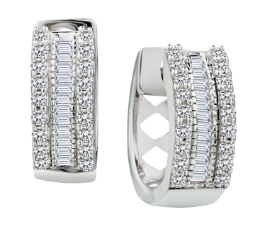 .26 Carat of Diamonds "Huggie" Earrings, Silver.....................NOW