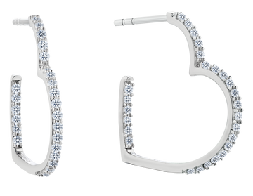 Created White Sapphire "Heart In-Out" Earrings, Silver.....................NOW - Griffin Jewellery Designs