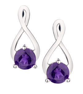 .80 Carat of Genuine Amethyst "Infinity" Earrings, Silver.....................NOW