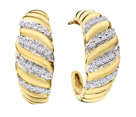 .26 Carat of Lab Grown Diamonds Hoop Earrings, Gold Plated.....................NOW - Griffin Jewellery Designs