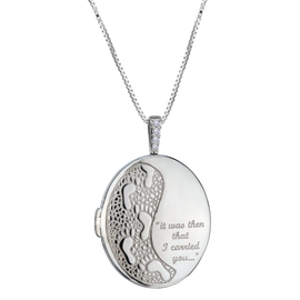 .03 Carat Of Lab Grown Diamonds "Footprints" Locket, Silver.....................NOW