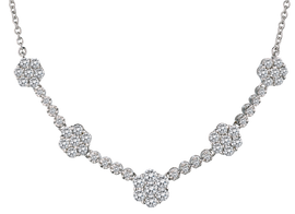 1.00 Carat of Diamonds Flower Necklace, 14kt White Gold.....................NOW