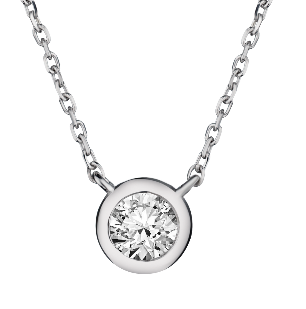 .33 Carat of Diamonds Bezel Set Necklace, 14kt White Gold.....................NOW