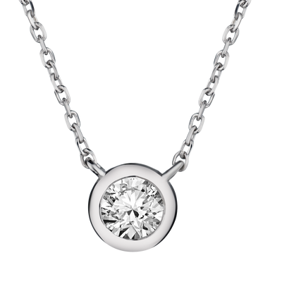.33 Carat of Diamonds Bezel Set Necklace, 14kt White Gold.....................NOW