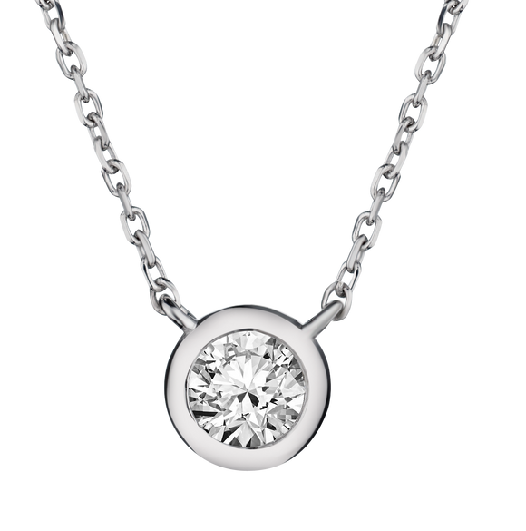 .33 Carat of Diamonds Bezel Set Necklace, 14kt White Gold.....................NOW