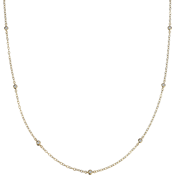 .13 Carat of Diamonds Bezel Set Diamond Necklace, 14kt Yellow Gold.....................NOW