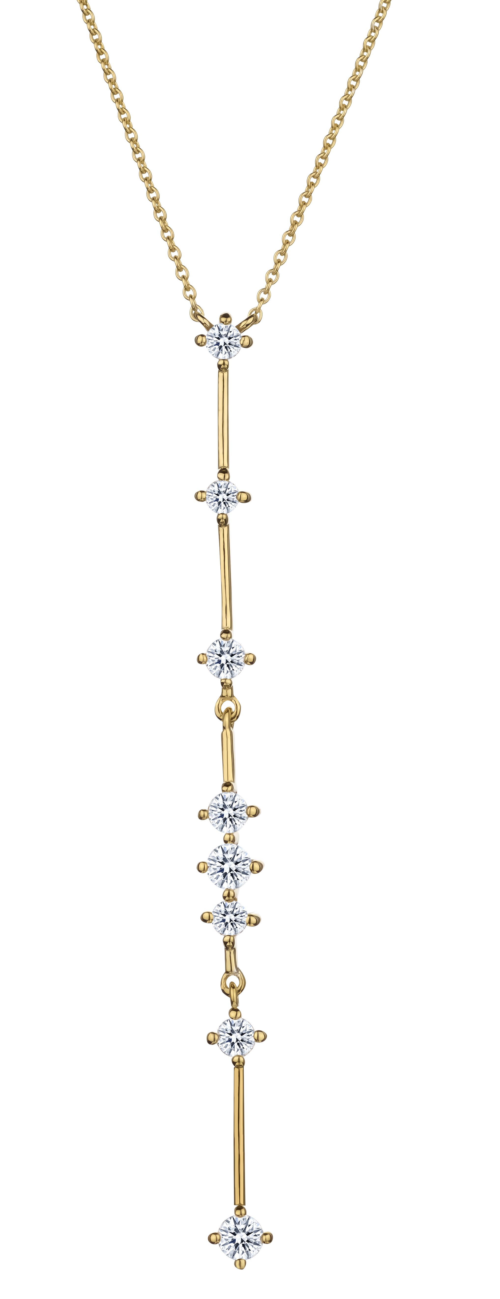 .40 Carat of Diamonds Lariat Necklace, 14kt Yellow Gold