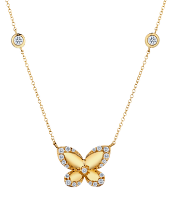 .30 Carat of Diamonds "Butterfly" Necklace, 14kt Yellow Gold.....................NOW