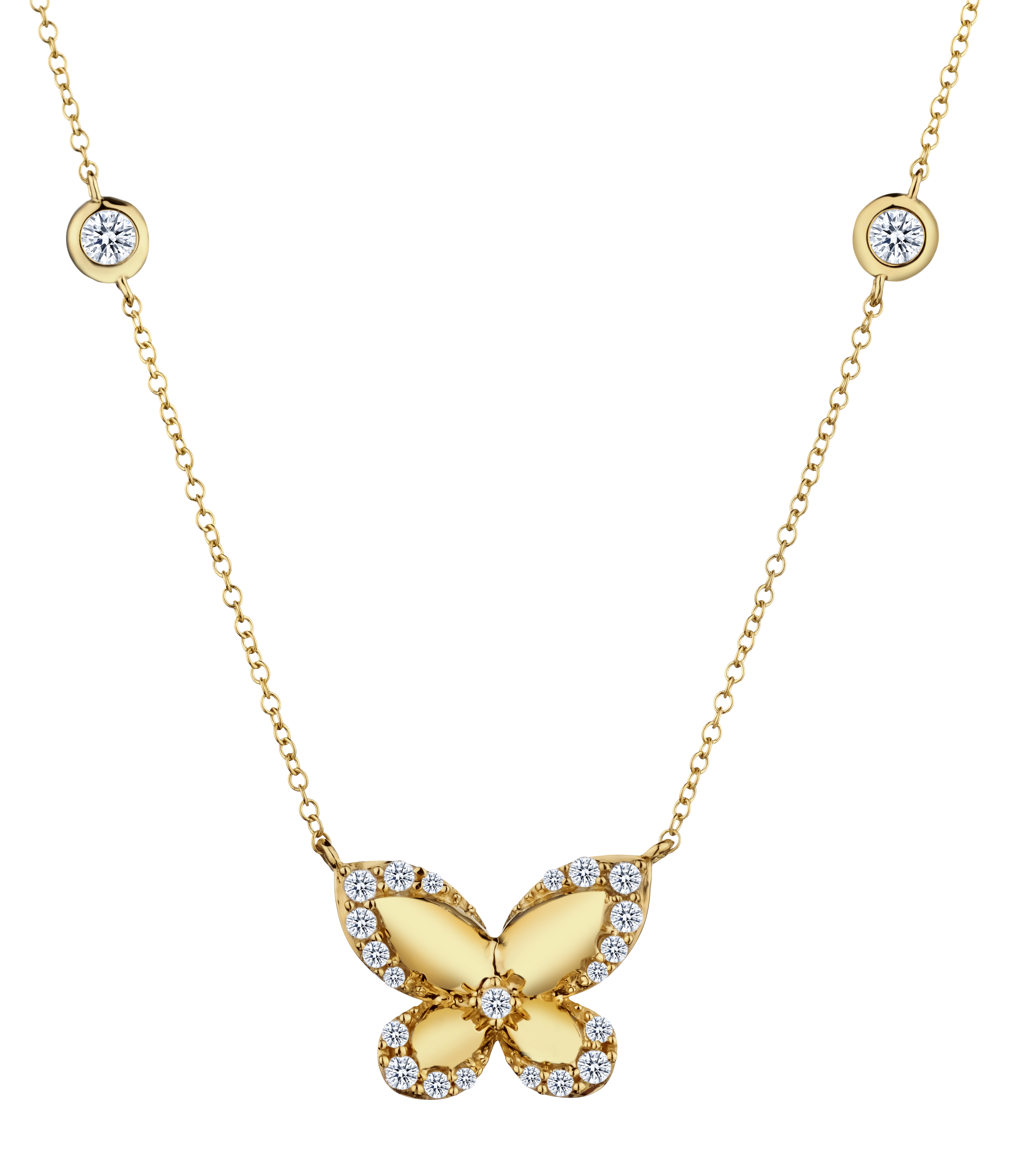 .30 Carat of Diamonds "Butterfly" Necklace, 14kt Yellow Gold.....................NOW