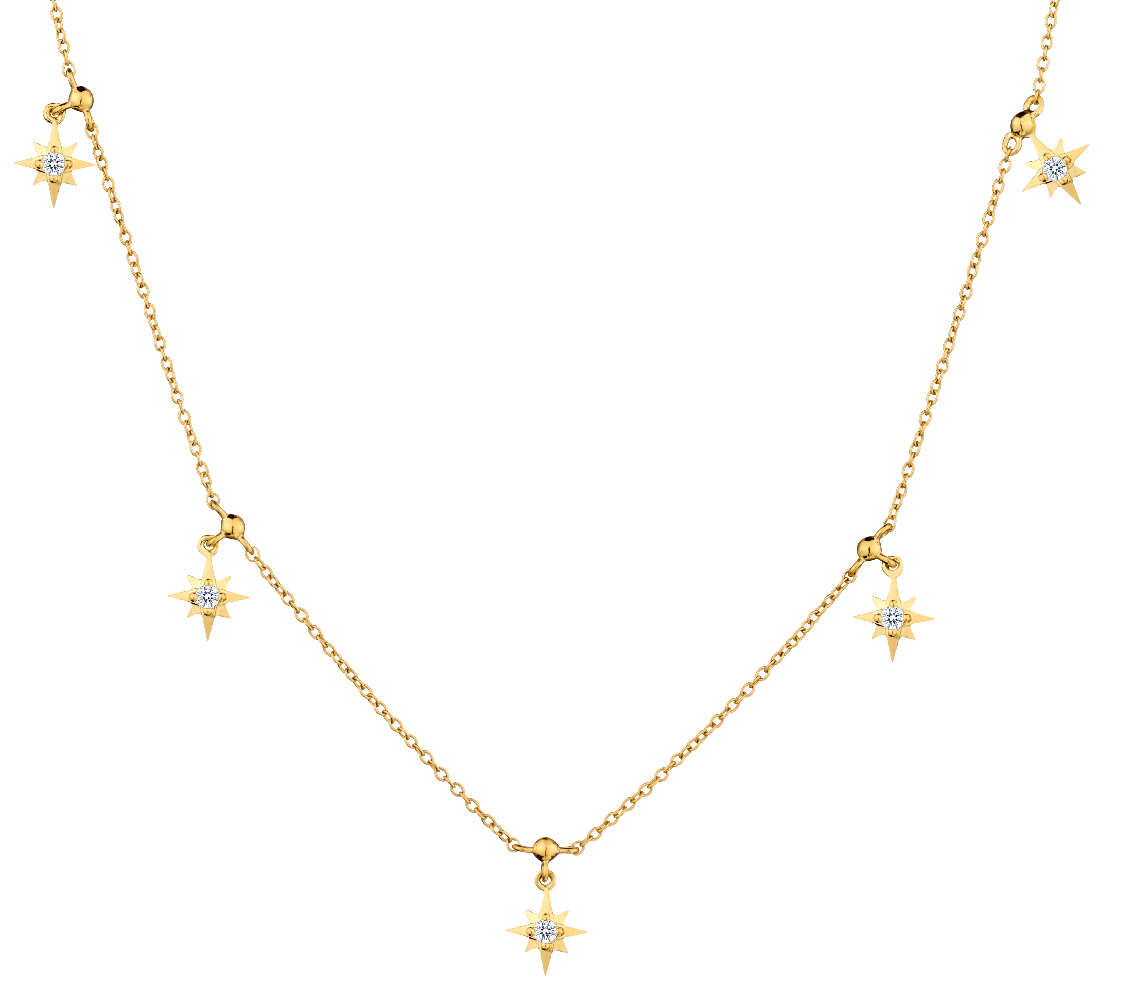 .10 Carat of Diamonds "Stars" Necklace, 14kt Yellow Gold.....................NOW