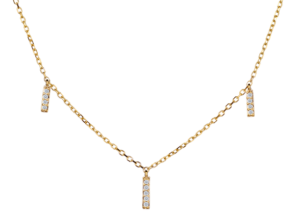 .05 Carat of Diamonds "Icicle" Necklace, 14kt Yellow Gold.....................NOW