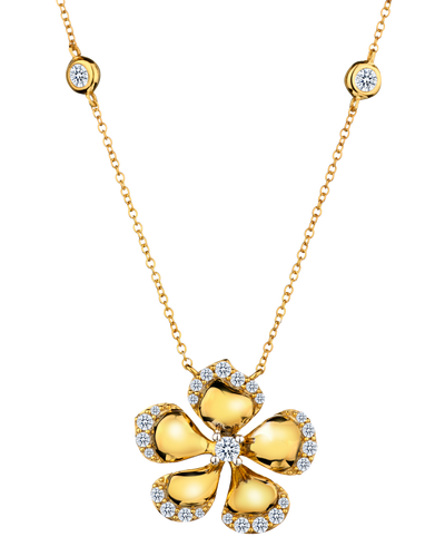 .50 Carat of Diamonds "Flower" Necklace, 14kt Yellow Gold.....................NOW