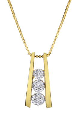 .10 Carat of Lab Grown Diamonds "Past, Present, Future" Pendant, Gold Plated.....................NOW - Griffin Jewellery Designs