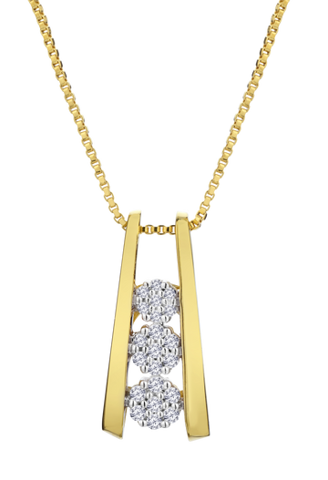.10 Carat of Lab Grown Diamonds "Past, Present, Future" Pendant, Gold Plated.....................NOW - Griffin Jewellery Designs