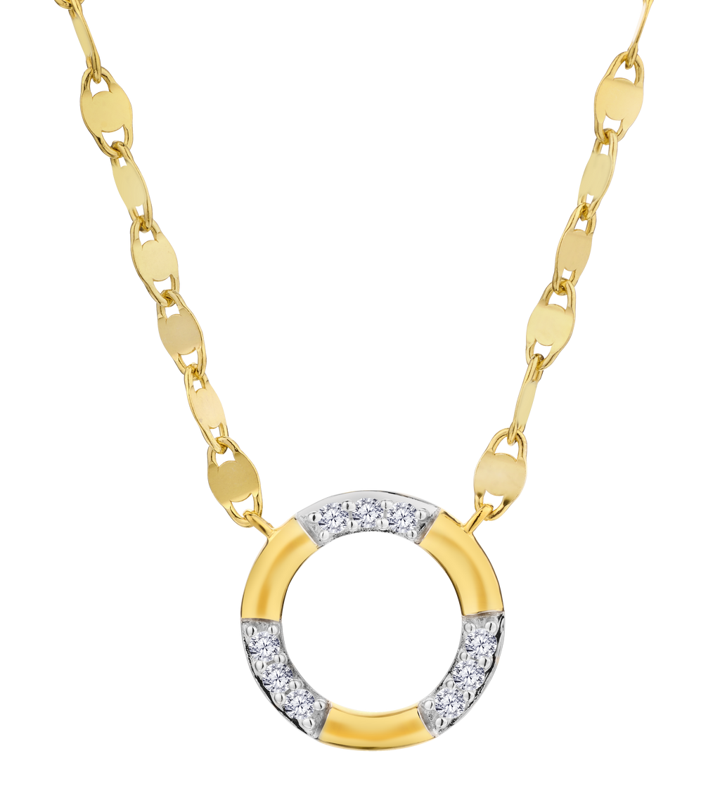 .10 Carat of Lab Grown Diamonds Circle Necklace, Gold Plated.....................NOW