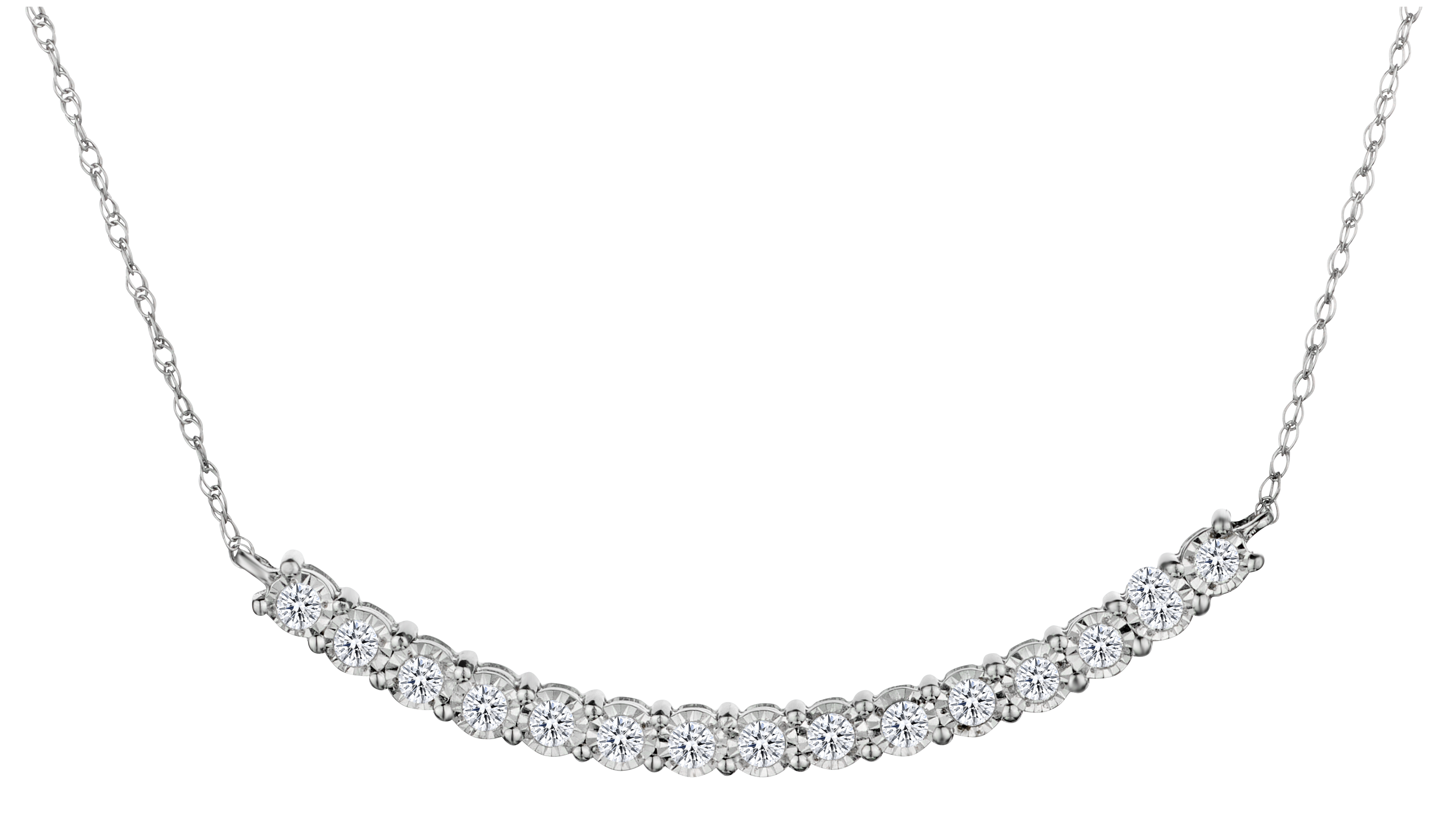 .26 Carat of Lab Grown Diamonds "Miracle" Bar Necklace, 10kt White Gold.....................NOW