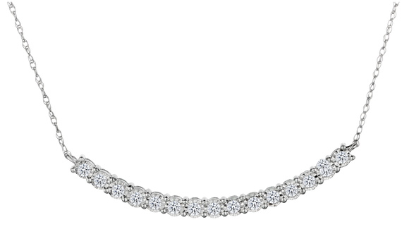 .26 Carat of Lab Grown Diamonds "Miracle" Bar Necklace, 10kt White Gold.....................NOW