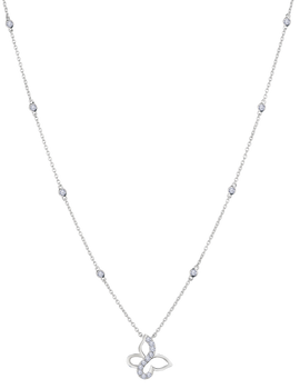 .75 Carat of Lab Grown Diamonds "Butterfly" Necklace, Silver.....................NOW