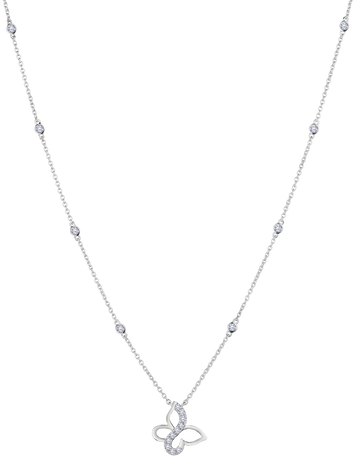 .75 Carat of Lab Grown Diamonds "Butterfly" Necklace, Silver.....................NOW