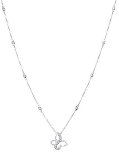 .75 Carat of Lab Grown Diamonds "Butterfly" Necklace, Silver.....................NOW