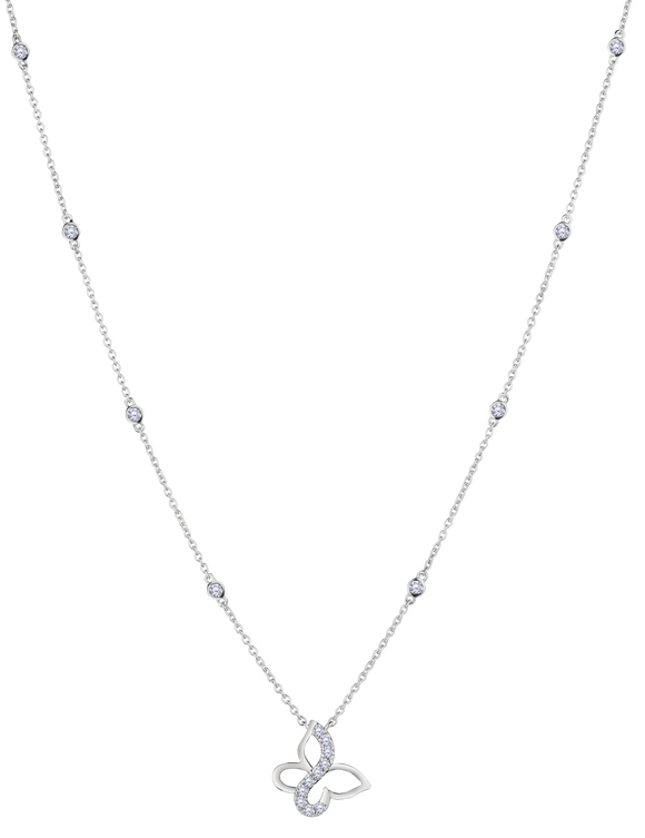 .75 Carat of Lab Grown Diamonds "Butterfly" Necklace, Silver.....................NOW