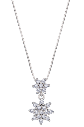 .33 Carat Of Lab Grown Diamonds "Flower" Pendant, 10kt White Gold.....................NOW