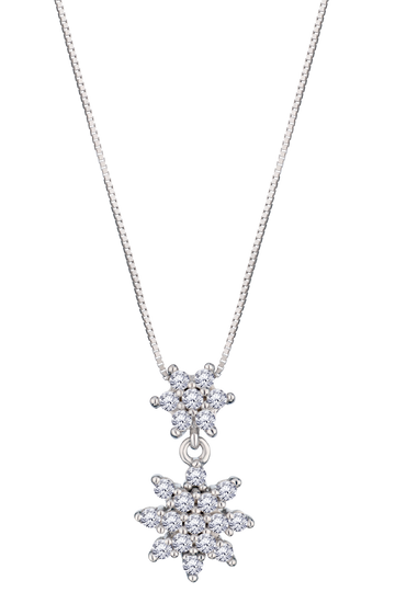 .33 Carat Of Lab Grown Diamonds "Flower" Pendant, 10kt White Gold.....................NOW