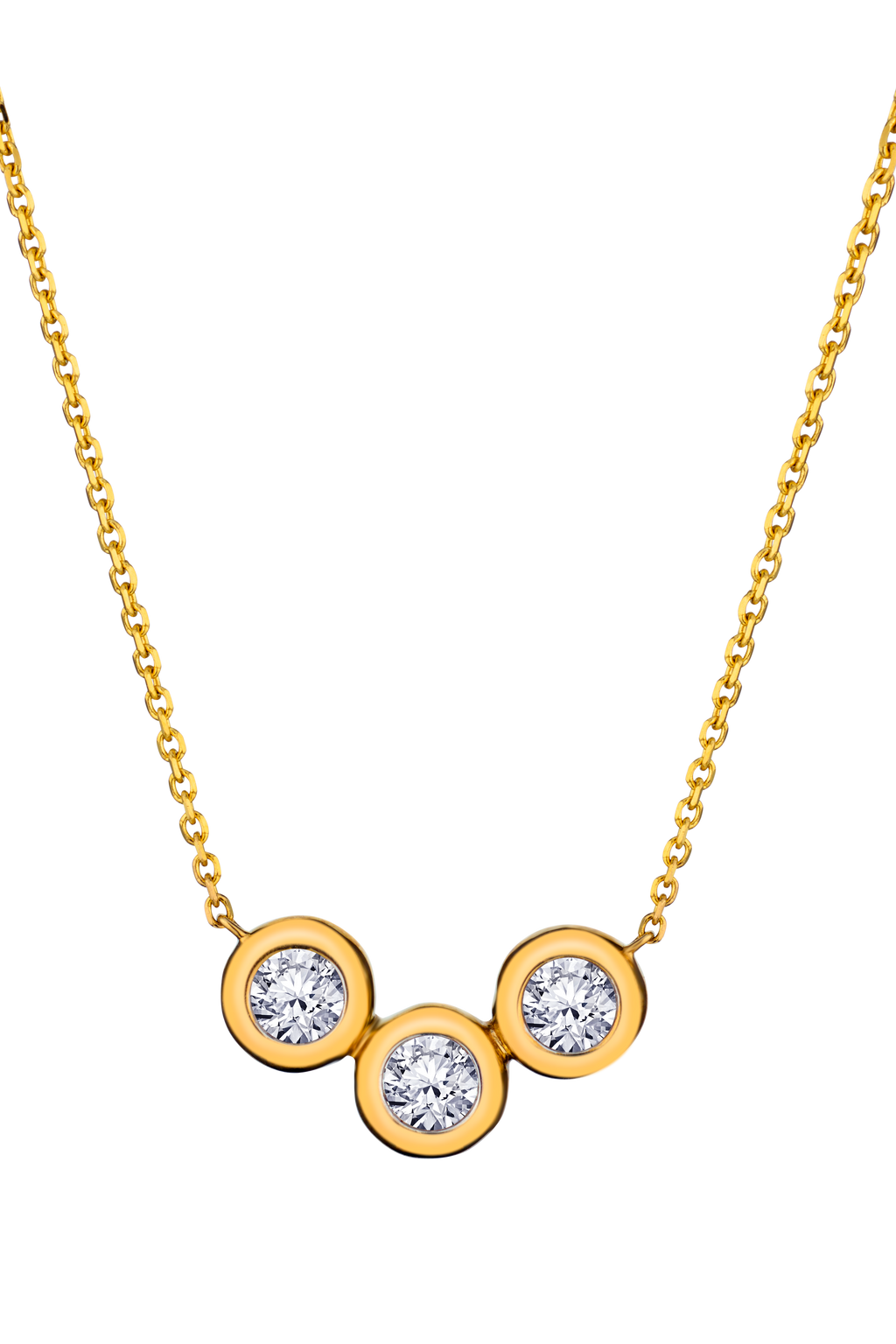 .33 Carat Of Lab Grown Diamonds "Past, Present, Future" Necklace, 10kt Yellow Gold.....................NOW