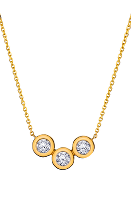 .33 Carat Of Lab Grown Diamonds "Past, Present, Future" Necklace, 10kt Yellow Gold.....................NOW