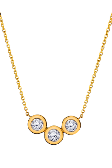 .33 Carat Of Lab Grown Diamonds "Past, Present, Future" Necklace, 10kt Yellow Gold.....................NOW
