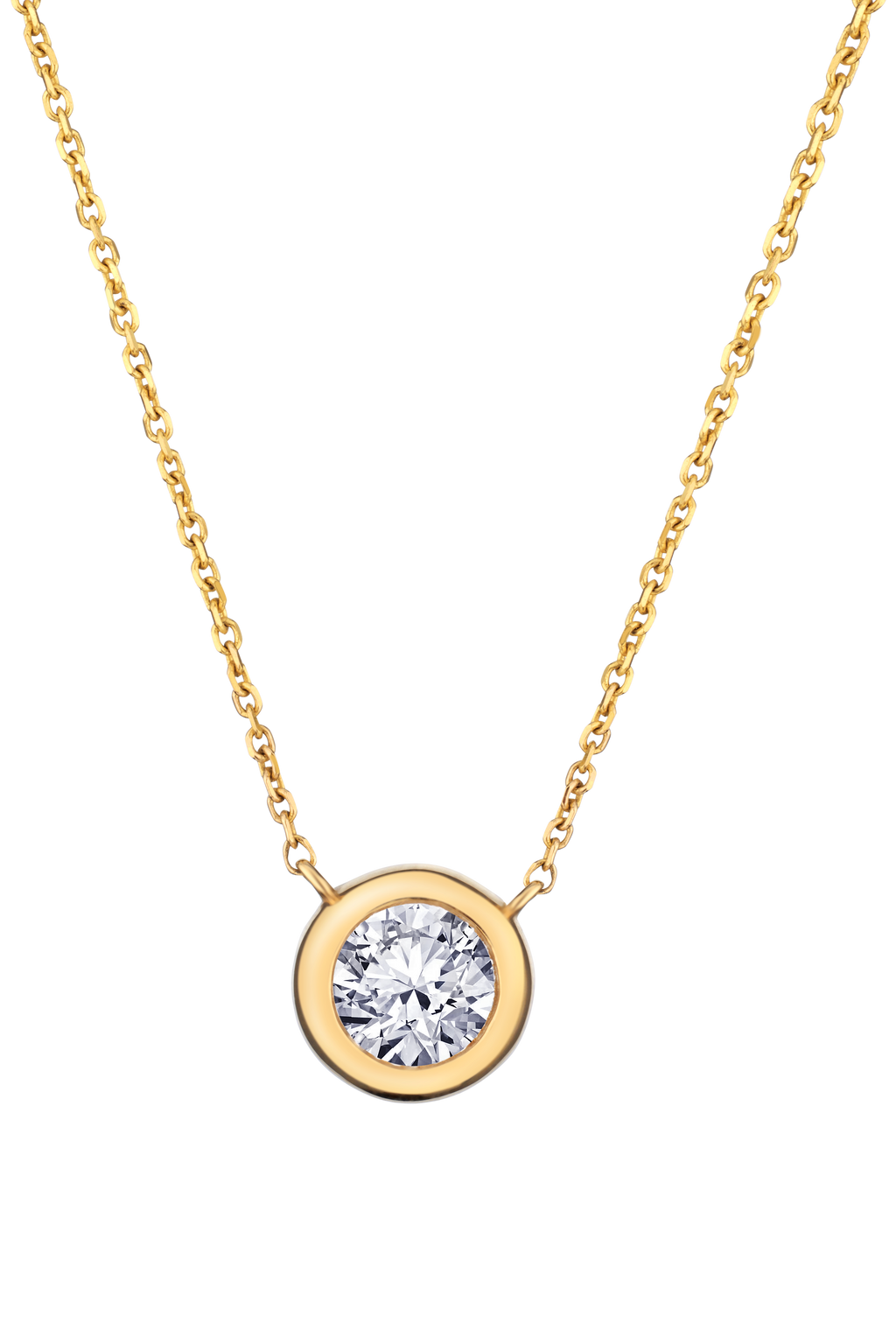 .50 Carat Of Lab Grown Diamond Bezel Set Pendant, 10kt Yellow Gold.....................NOW