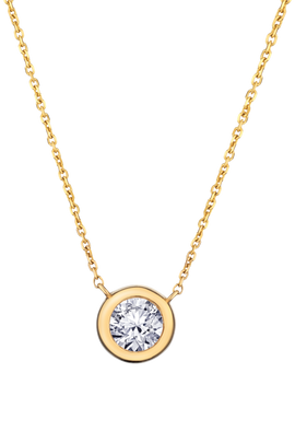 .50 Carat Of Lab Grown Diamond Bezel Set Pendant, 10kt Yellow Gold.....................NOW