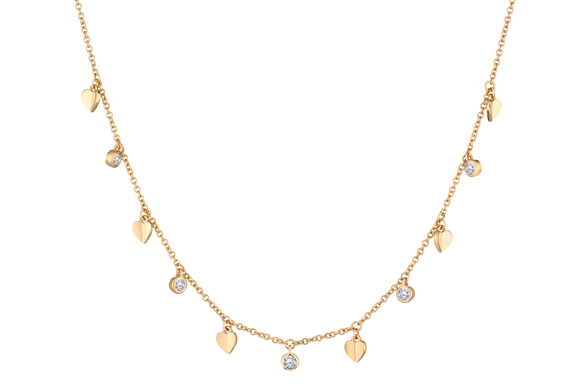 .25 Carat Of Lab Grown Diamonds Necklace, 10kt Yellow Gold.....................NOW