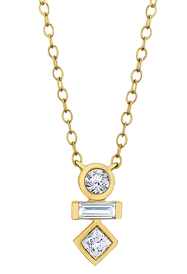 .25 Carat Of Lab Grown Diamonds "Unique" Pendant, 10kt Yellow Gold.....................NOW