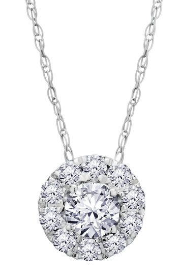 .40 Carat Of Lab Grown Diamonds "Halo" Pendant, 14kt White Gold.....................NOW - Griffin Jewellery Designs