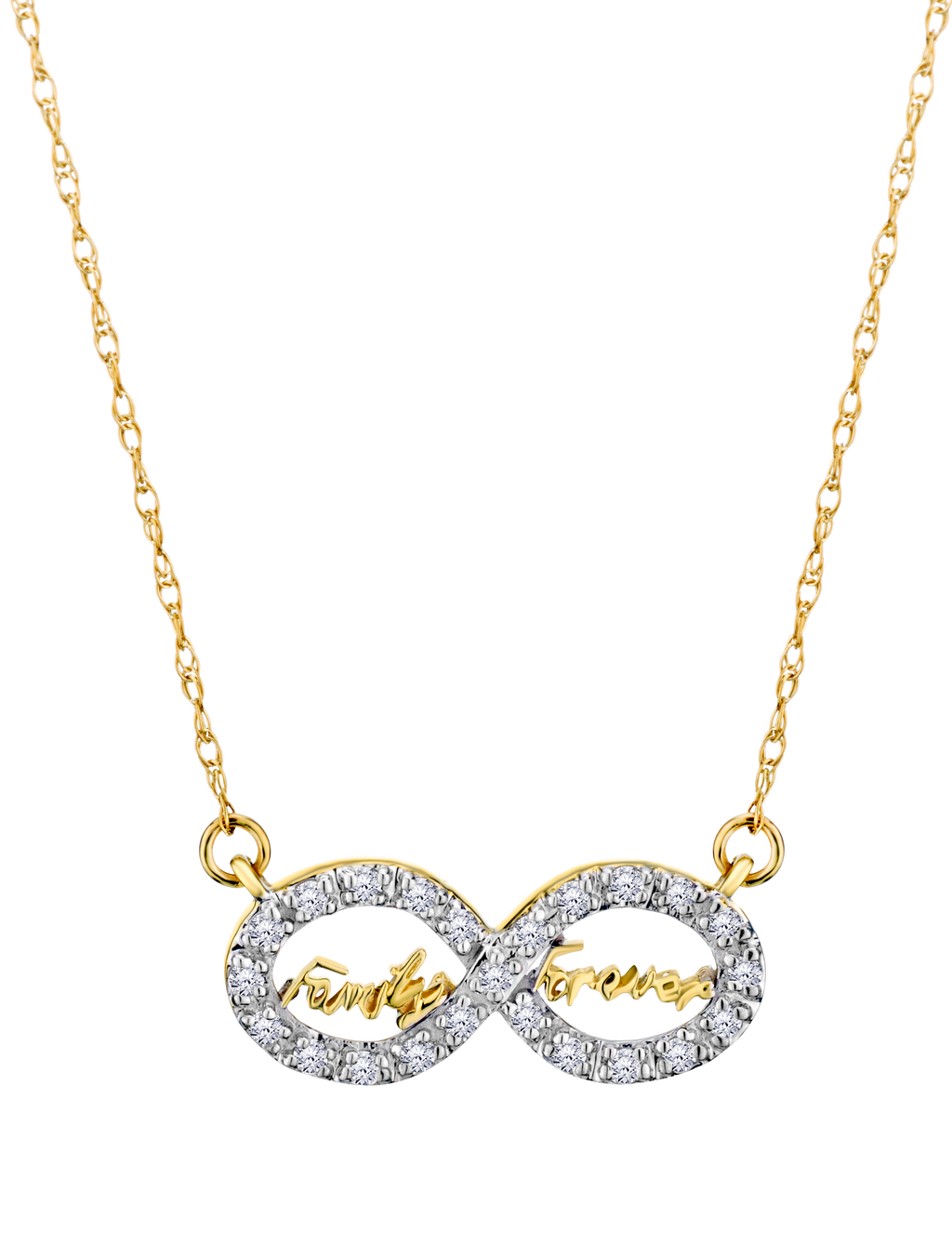 .10 Carat Of Lab Grown Diamonds "Family Forever" Infinity Pendant, 10kt Yellow Gold.....................NOW