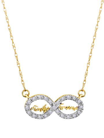 .10 Carat Of Lab Grown Diamonds "Family Forever" Infinity Pendant, 10kt Yellow Gold.....................NOW - Griffin Jewellery Designs