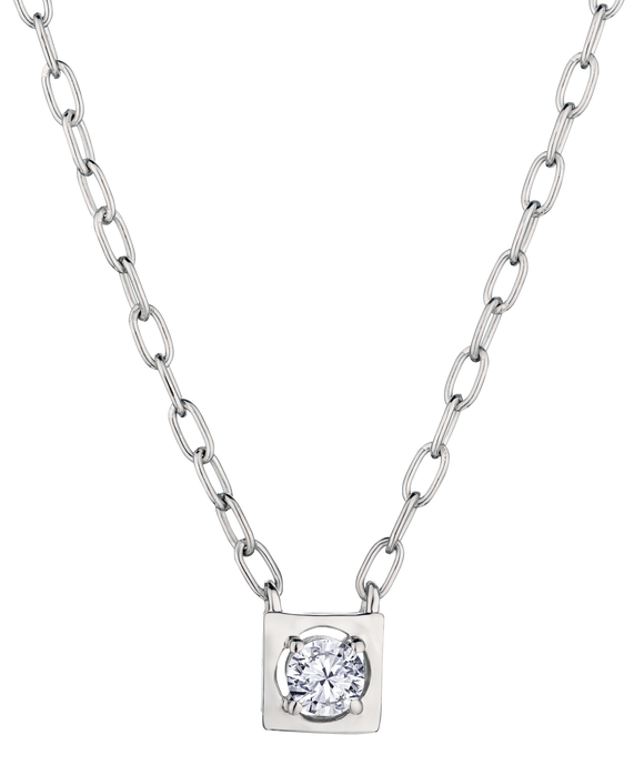 .20 Carat of Lab Grown Diamond Square Necklace, Sterling Silver.....................NOW - Griffin Jewellery Designs