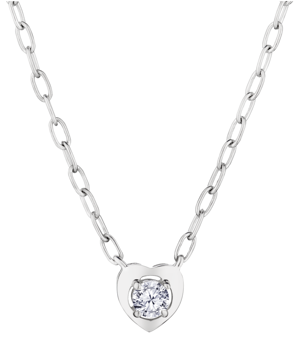 .20 Carat of Lab Grown Diamond Heart Necklace, Sterling Silver.....................NOW