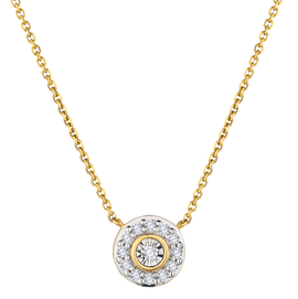 .05 Carat Lab Grown Diamond "Halo" Necklace, 10kt Yellow Gold.....................NOW - Griffin Jewellery Designs