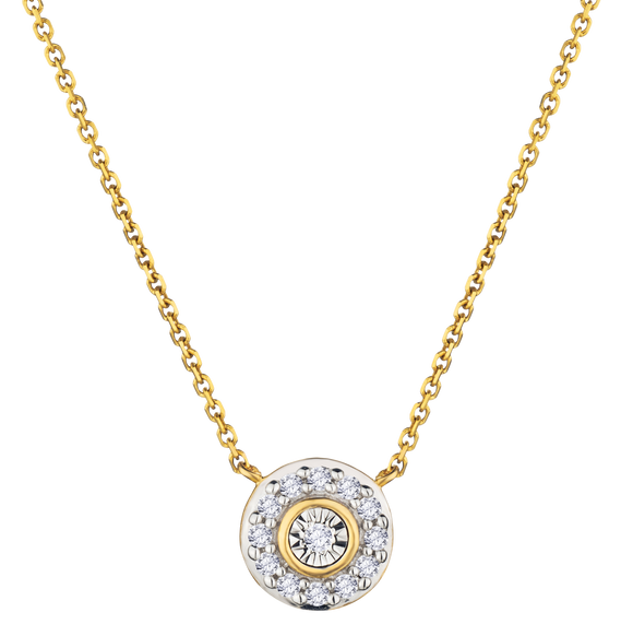 .05 Carat Lab Grown Diamond "Halo" Necklace, 10kt Yellow Gold.....................NOW - Griffin Jewellery Designs