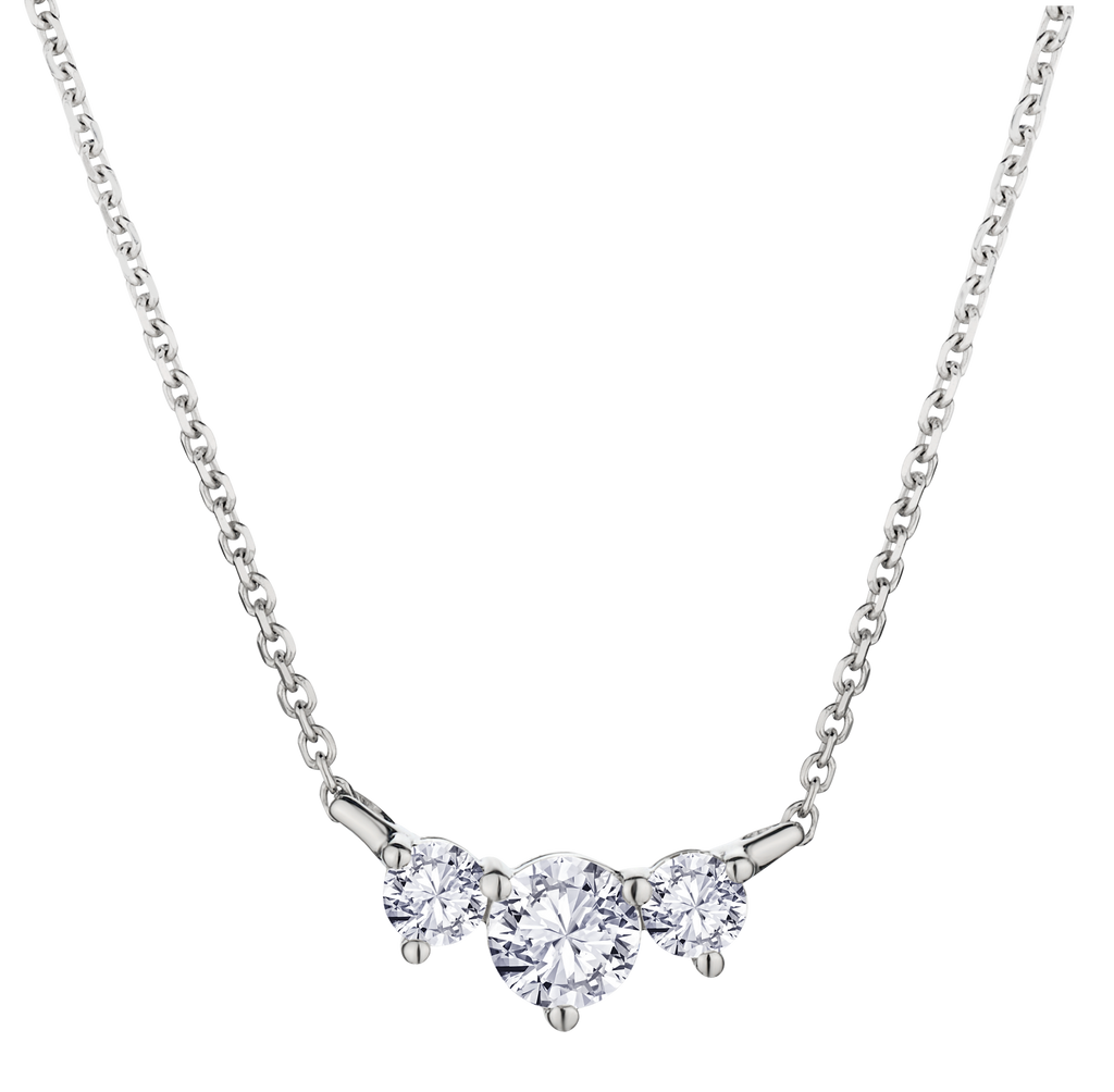 .33 Carat Lab Grown Diamond "Past, Present, Future" Necklace, 10kt White Gold.....................NOW