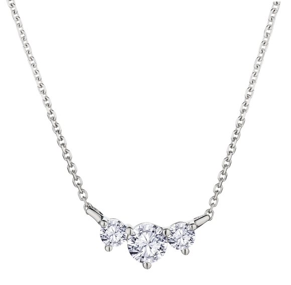 .33 Carat Lab Grown Diamond "Past, Present, Future" Necklace, 10kt White Gold.....................NOW - Griffin Jewellery Designs