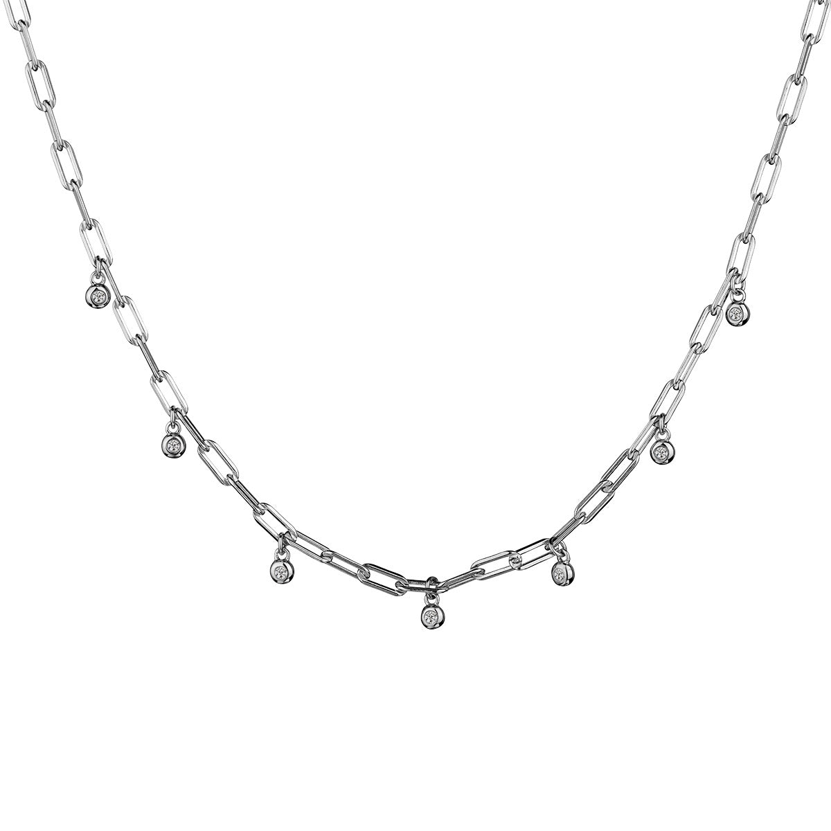 .07 Carat of Diamonds Necklace, Silver...................NOW
