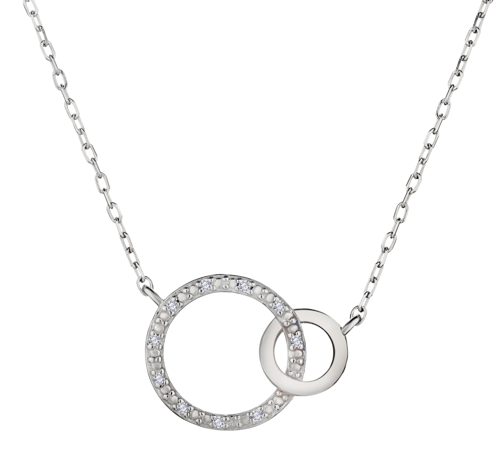 .03 Carat Diamond "Circle of Love" Necklace, Sterling Silver.....................NOW